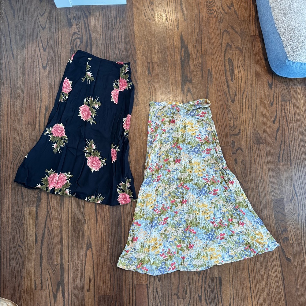 REFORMATION floral midi skirt BUNDLE // both size 2/S
